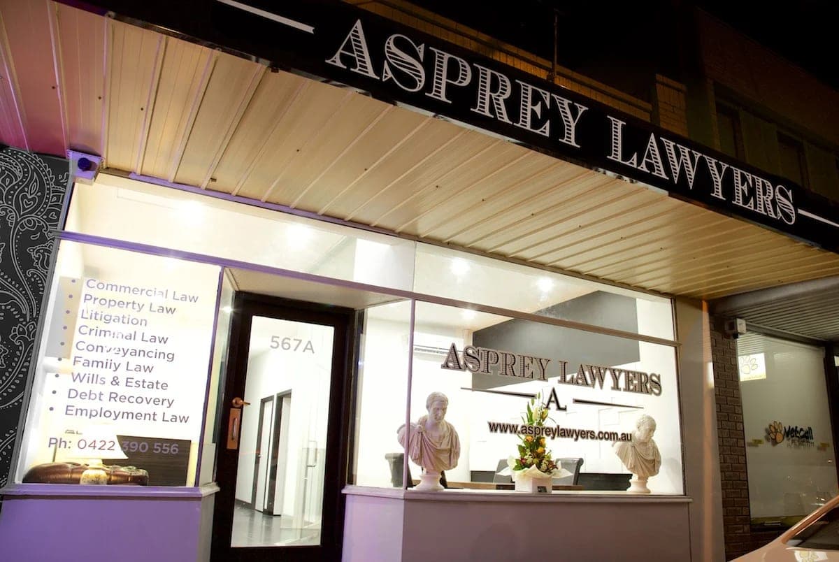 Asprey Lawyers shopfront on Barkly Street, West Footscray.